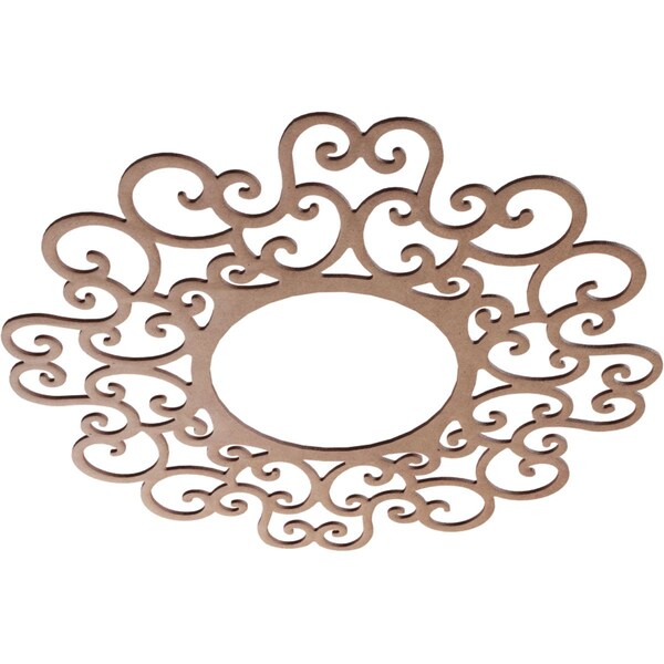 Reims Wood Fretwork Pierced Ceiling Medallion, Wood (Paint Grade), 32OD X 12 1/4ID X 3/8T